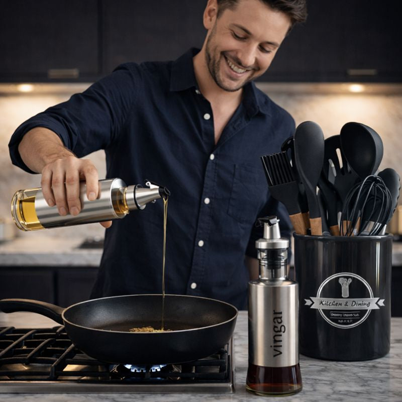 PROMOCOMBO: 11 Utensilios de Cocina + 2 Dispensadores Aceite y Vinagreta