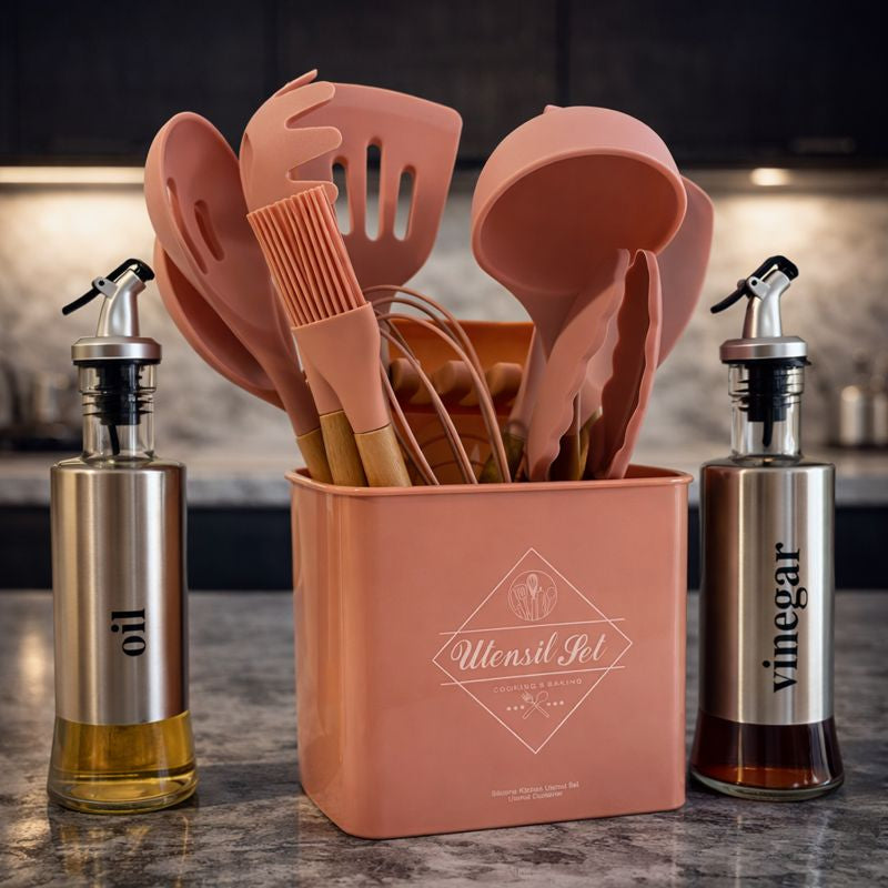 PROMOCOMBO: 11 Utensilios de Cocina + 2 Dispensadores Aceite y Vinagreta