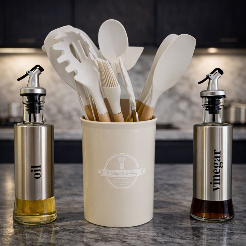 PROMOCOMBO: 11 Utensilios de Cocina + 2 Dispensadores Aceite y Vinagreta