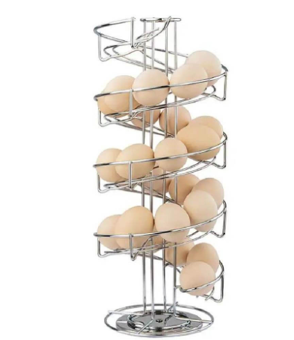 Elegancia y Organización: Rack de Acero Inoxidable para 30 Huevos