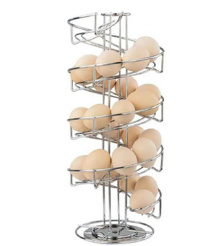 Elegancia y Organización: Rack de Acero Inoxidable para 30 Huevos