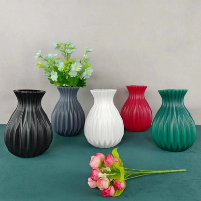 🌿 Florero Nórdico Minimalista 🌟 Imitación Cerámica en Plástico Elegante 🏡
