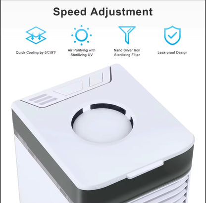 ❄️ ¡Refresca tu espacio al instante con el mini aire acondicionado más práctico! 🌬️