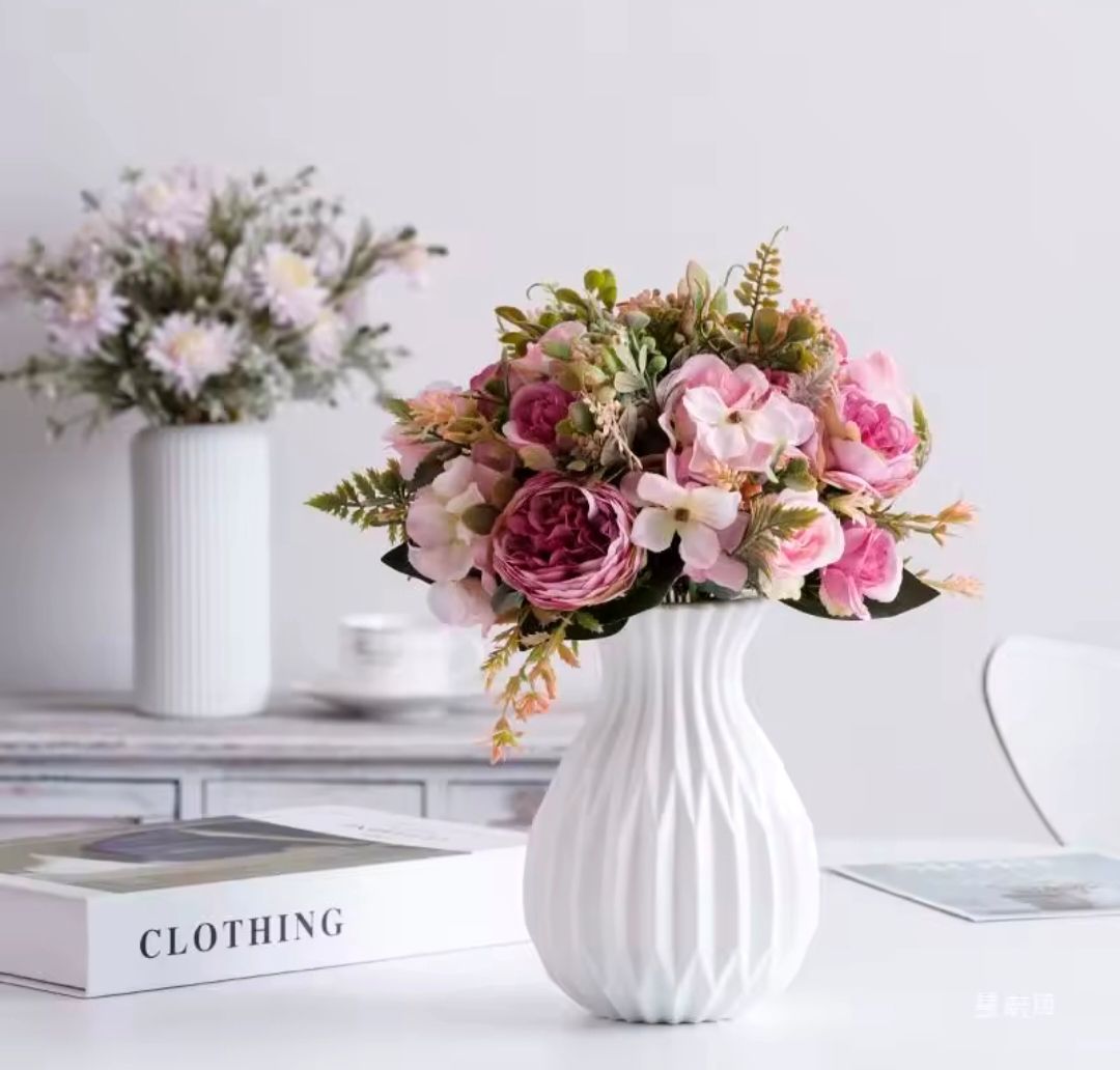 🌿 Florero Nórdico Minimalista 🌟 Imitación Cerámica en Plástico Elegante 🏡