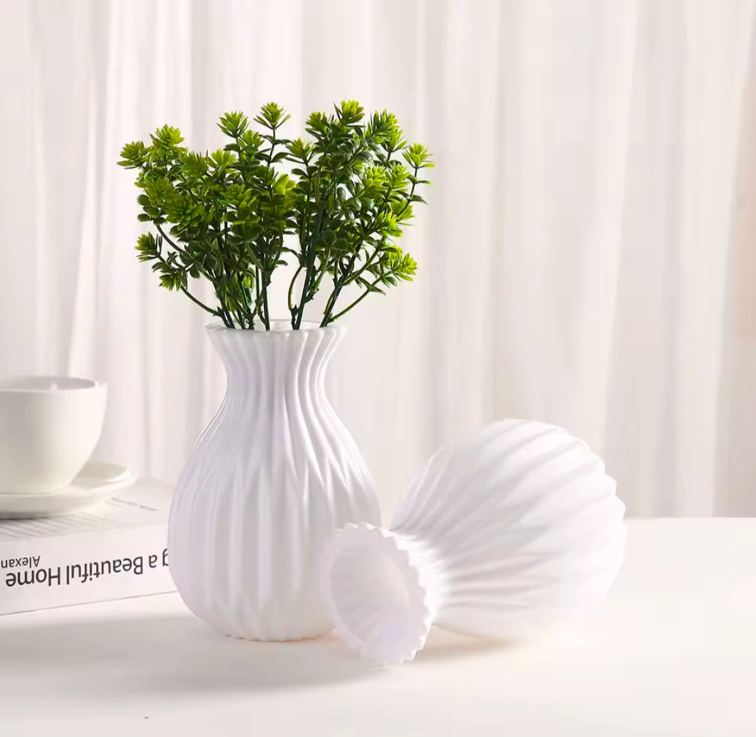 🌿 Florero Nórdico Minimalista 🌟 Imitación Cerámica en Plástico Elegante 🏡