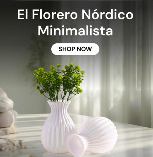 🌿 Florero Nórdico Minimalista 🌟 Imitación Cerámica en Plástico Elegante 🏡
