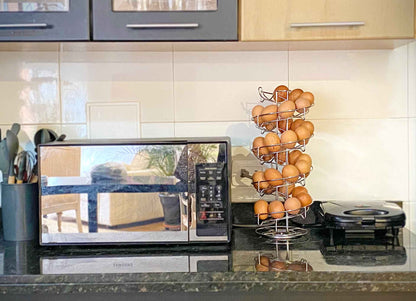 Elegancia y Organización: Rack de Acero Inoxidable para 30 Huevos